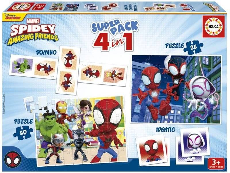 ΠΑΖΛ EDUCA SUPERPACK 4 IN 1 SPIDEY AND HIS ΑΜΑΖΙΝ FRIENDS EDUCA
