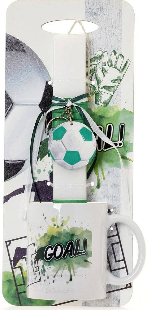 PLUS4U COLLECTION ΠΑΣΧΑΛΙΝΗ ΛΑΜΠΑΔΑ ΜΕ ΠΛΑΤΗ ΚΑΙ ΜΠΡΕΛΟΚ ΠΟΔΟΣΦΑΙΡΟ ΠΡΑΣΙΝΟ ΜΕ ΚΟΥΠΑ