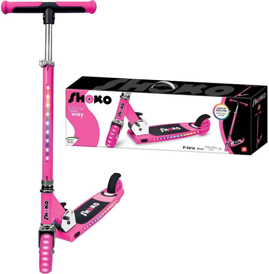 ΠΑΙΔΙΚΟ ΠΑΤΙΝΙ SHOKO FLEX PRO ΜΕ 2 ΡΟΔΕΣ ΣΕ ΡΟΖ (5+ ΧΡΟΝΩΝ)