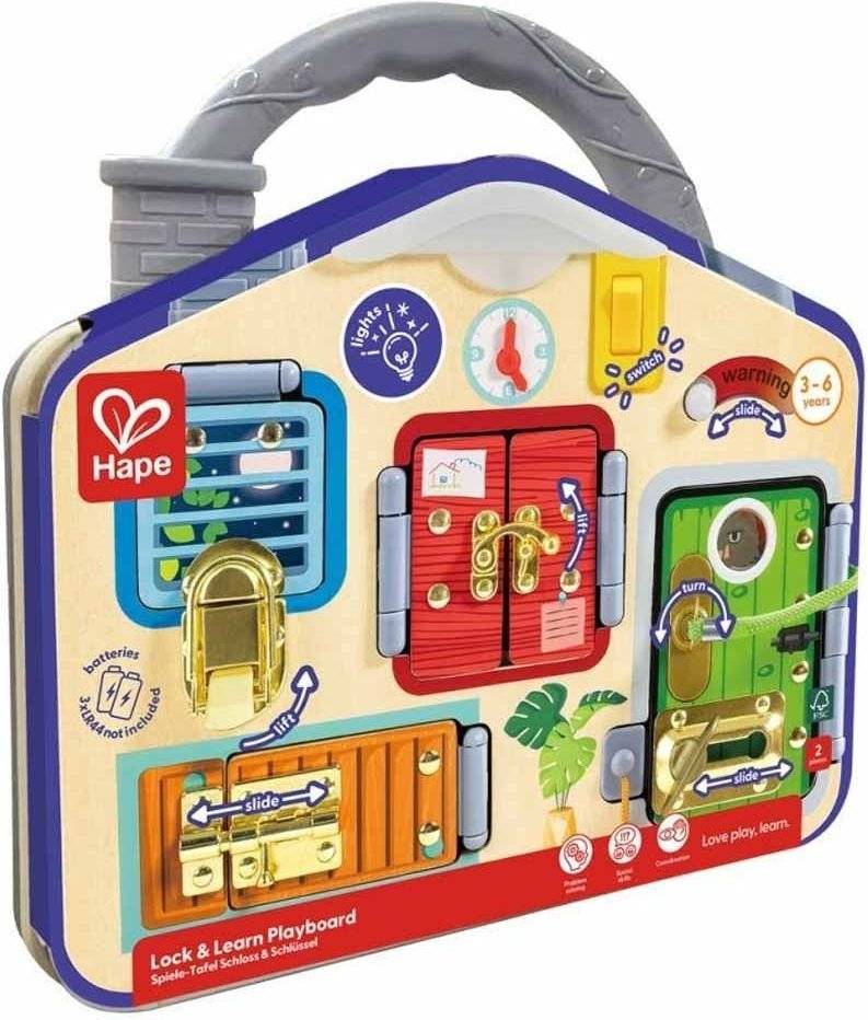 ΠΙΝΑΚΑΣ ΕΚΜΑΘΗΣΗΣ ΚΛΕΙΔΩΜΑΤΟΣ HAPE EARLY EXPLORER LOCK - LEARN PLAYBOARD HAPE