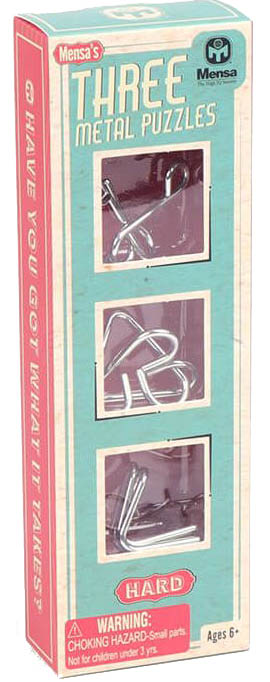 MENSA SET OF 3 HARD WIRE PUZZZLES MENSA