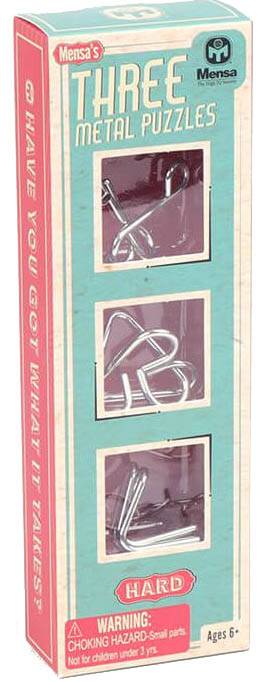 MENSA SET OF 3 HARD WIRE PUZZZLES MENSA