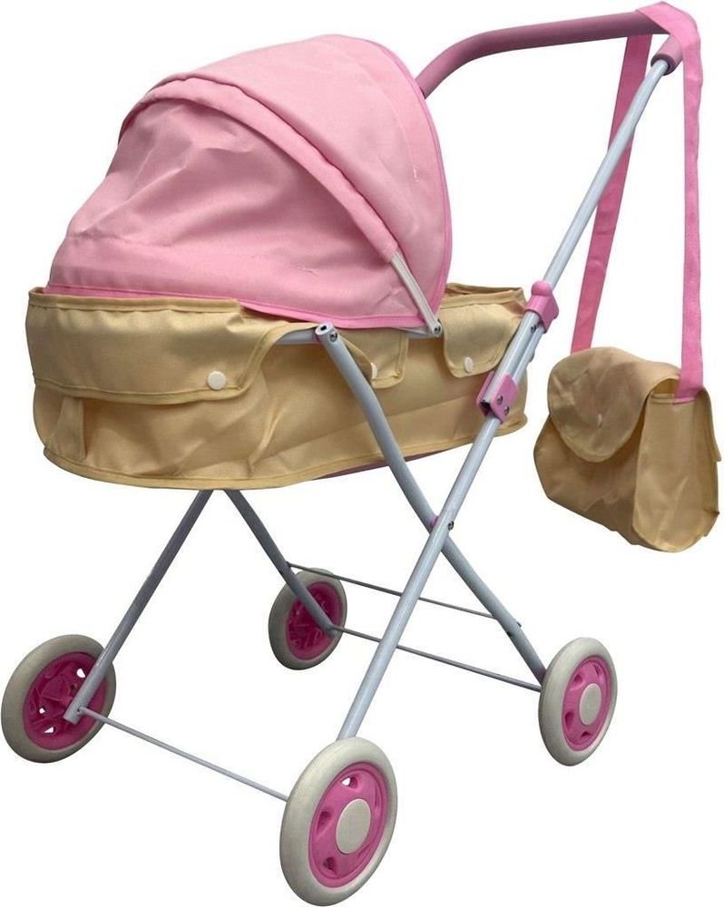 ΚΑΡΟΤΣΙ ΚΟΥΚΛΑΣ LUNA TOYS ΡΟΖ-ΜΠΕΖ ΜΕ ΤΣΑΝΤΑ LUNA