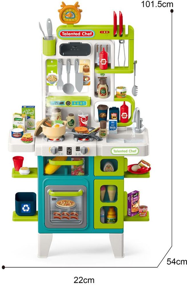 ΚΟΥΖΙΝΑ LUNA TOYS ΜΕ ΦΩΣ, ΗΧΟ ΚΑΙ ΣΠΡΕΪ ΝΕΡΟΥ ΠΡΑΣΙΝΗ 104 ΤΜΧ LUNA