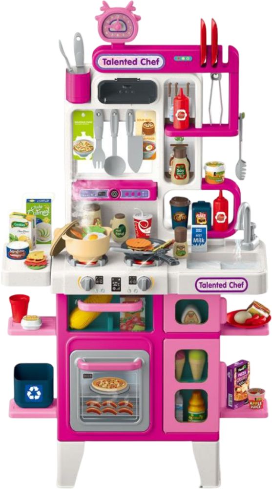 ΚΟΥΖΙΝΑ LUNA TOYS ΜΕ ΦΩΣ, ΗΧΟ ΚΑΙ ΣΠΡΕΪ ΝΕΡΟΥ ΡΟΖ 104 ΤΜΧ