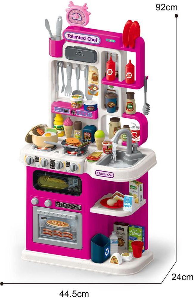 LUNA ΚΟΥΖΙΝΑ LUNA TOYS ΜΕ ΦΩΣ, ΗΧΟ ΚΑΙ ΣΠΡΕΪ ΝΕΡΟΥ ΡΟΖ 95 ΤΜΧ