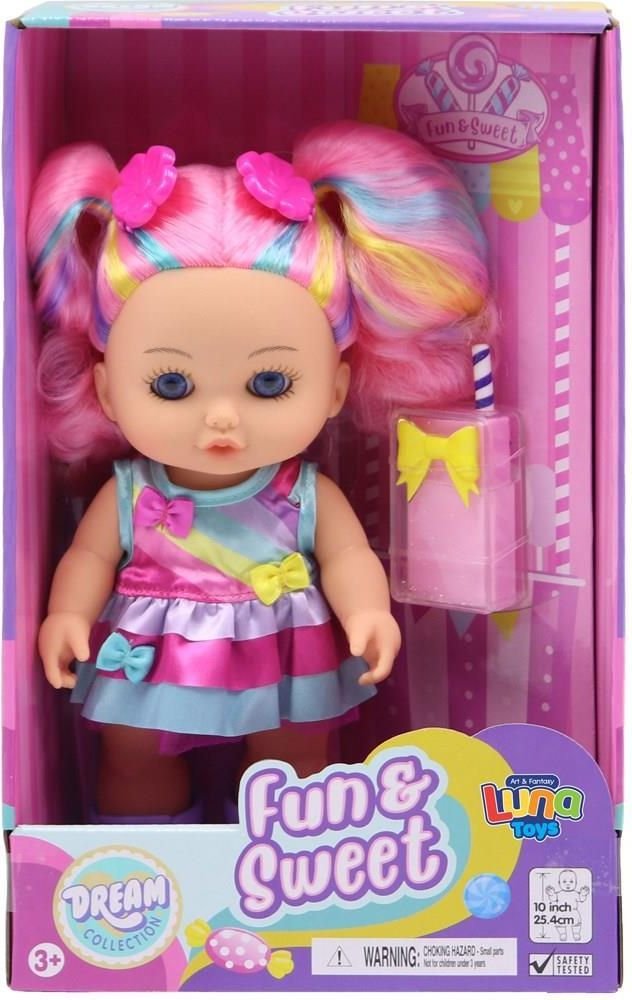 ΚΟΥΚΛΑ 25.4 CM LUNA TOYS ΜΕ ΠΟΤΗΡΑΚΙ ΣΕ ΔΥΟ ΣΧΕΔΙΑ