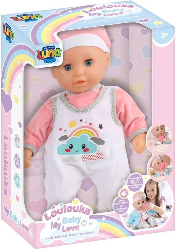 ΚΟΥΚΛΑ ΜΩΡΟ 35 CM LOULOUKA LUNA ΜΕ ΑΞΕΣΟΥΑΡ ΚΑΙ ΗΧΟ LUNA