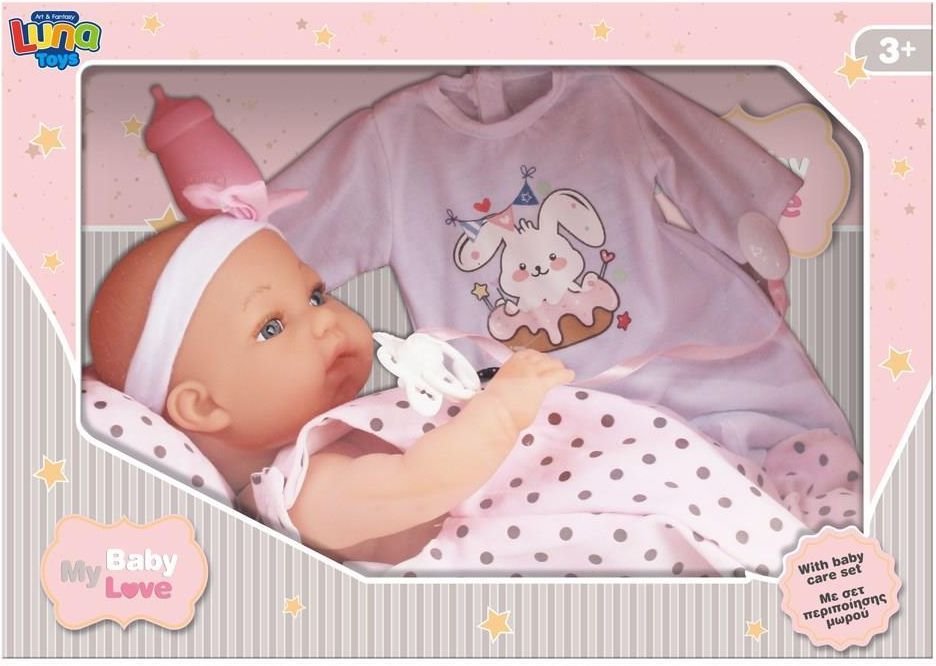 ΚΟΥΚΛΑ ΜΩΡΟ LUNA 35 CM ΜΕ ΑΞΕΣΟΥΑΡ LUNA