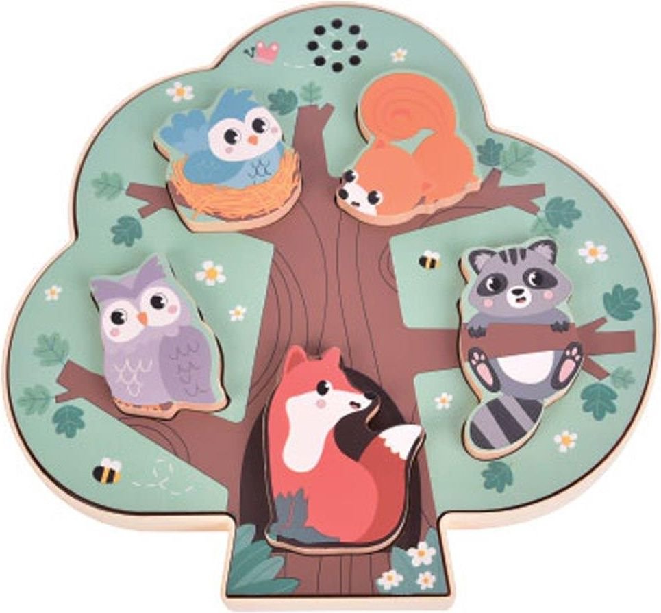 LUNA ΞΥΛΙΝΟ PUZZLE LUNA TOYS ΖΩΑ ΤΟΥ ΔΑΣΟΥΣ ΜΕ ΗΧΟ 5 ΤΜΧ