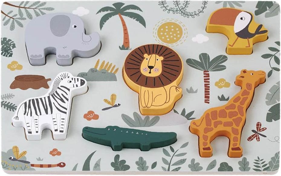 ΞΥΛΙΝΟ PUZZLE LUNA TOYS ΖΩΑΚΙΑ 6 ΤΜΧ