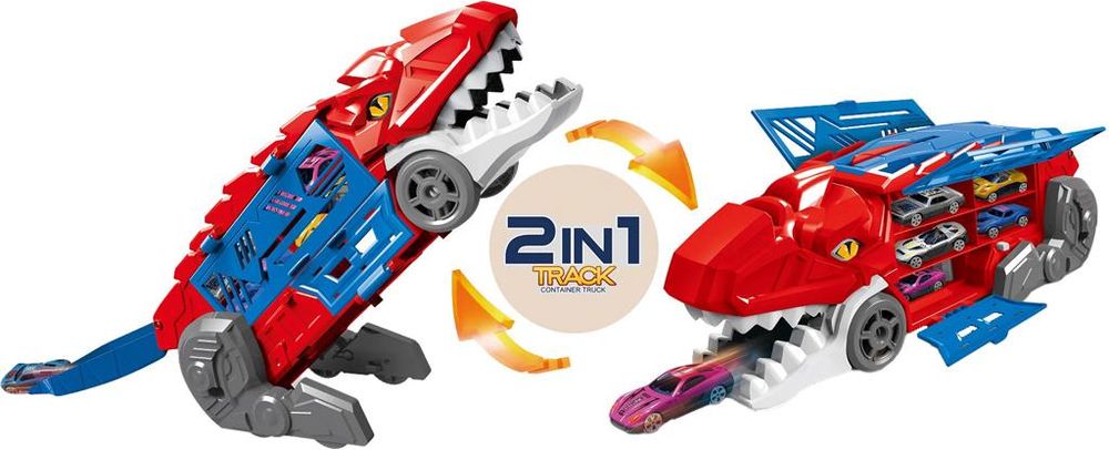 ΦΟΡΤΗΓΟ ΔΕΙΝΟΣΑΥΡΟΣ LUNA ΜΕ 2 ΜΕΤΑΛΛΙΚΑ ΑΥΤΟΚΙΝΗΤΑ ΜΠΛΕ LUNA