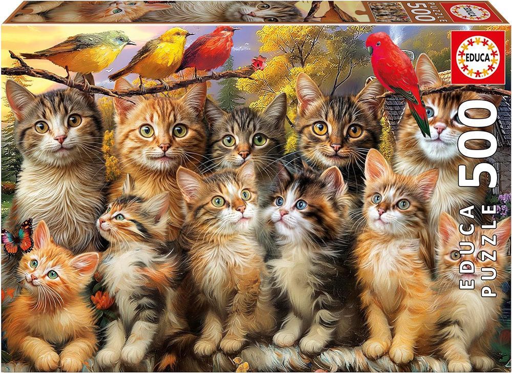 PUZZLE EDUCA 500 KITTENS AND BIRDS (20241)