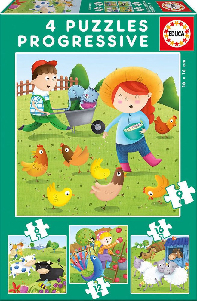 PUZZLE EDUCA FARM ANIMALS 6-9-12-16 TMX (17145)