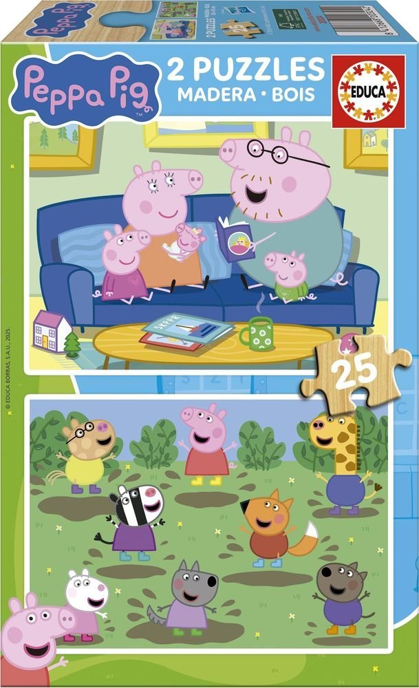 PUZZLE EDUCA PEPPA PIG ΞΥΛΙΝΟ 2X25 50 ΤΜΧ (20324)
