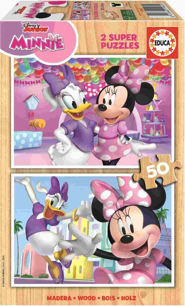 PUZZLE EDUCA MINNIE ΞΥΛΙΝΟ 2X50 100 ΤΜΧ (19962) EDUCA