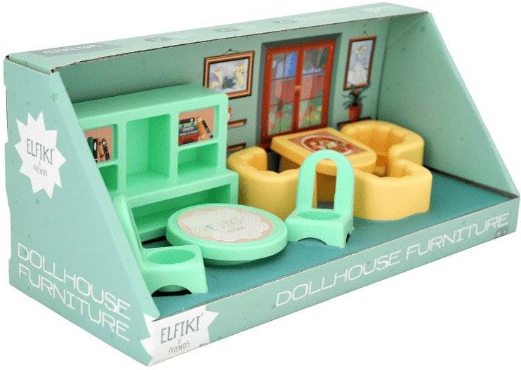 DOLLHOUSE FURNITURE - LIVING ROOM SET ELFIKI 8ΤΜΧ (39789) ELFIKI