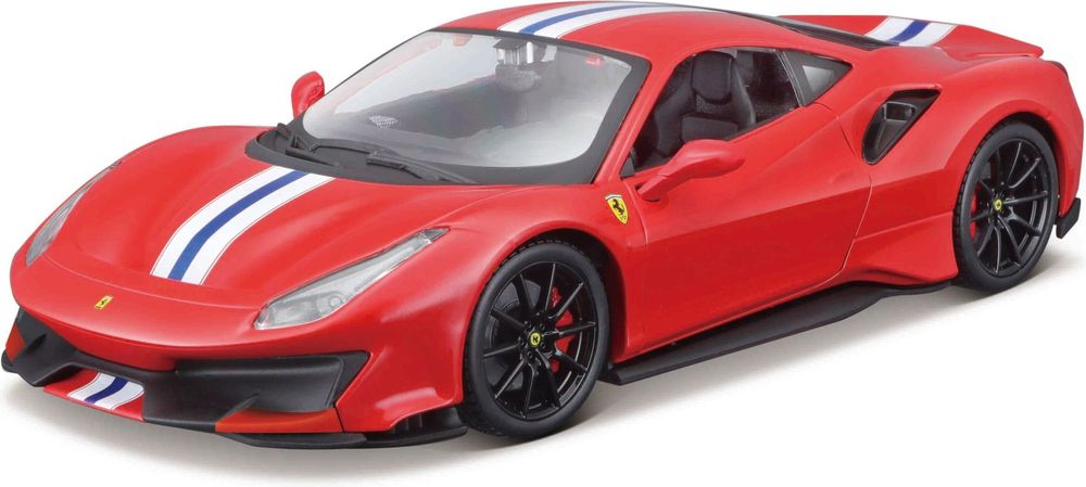FERRARI 488 PISTA BBURAGO ΜΕΤΑΛΛΙΚΟ ΑΝΤΙΓΡΑΦΟ 1:24 RED