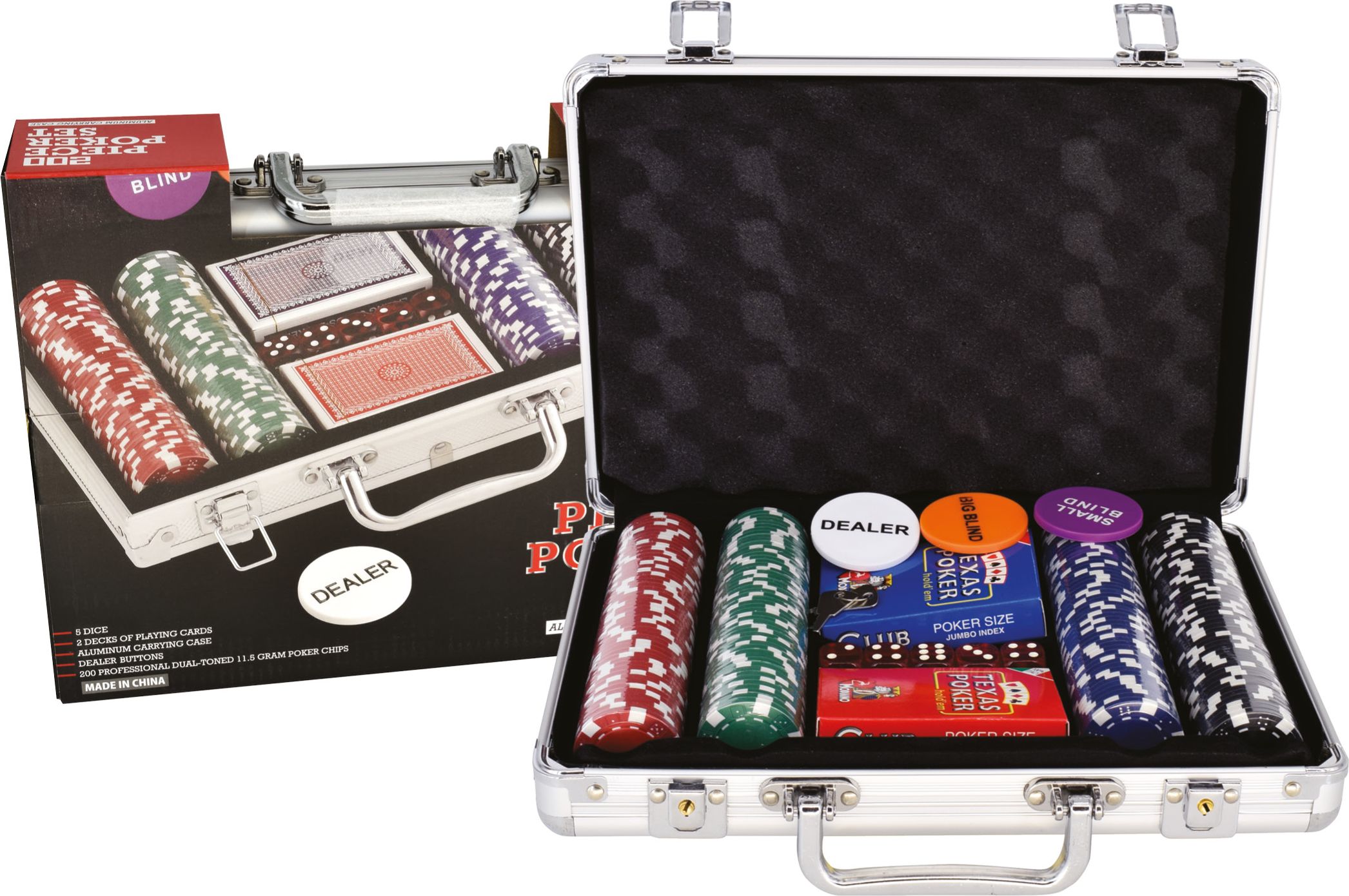 PLATINUMGAMES ΒΑΛΙΤΣΑ ΑΛΟΥΜΙΝΙΟΥ PLATINUM GAMES ΜΕ 200 ΜΑΡΚΕΣ DICE ΚΑΙ 2 ΤΡΑΠΟΥΛΕΣ MODIANO