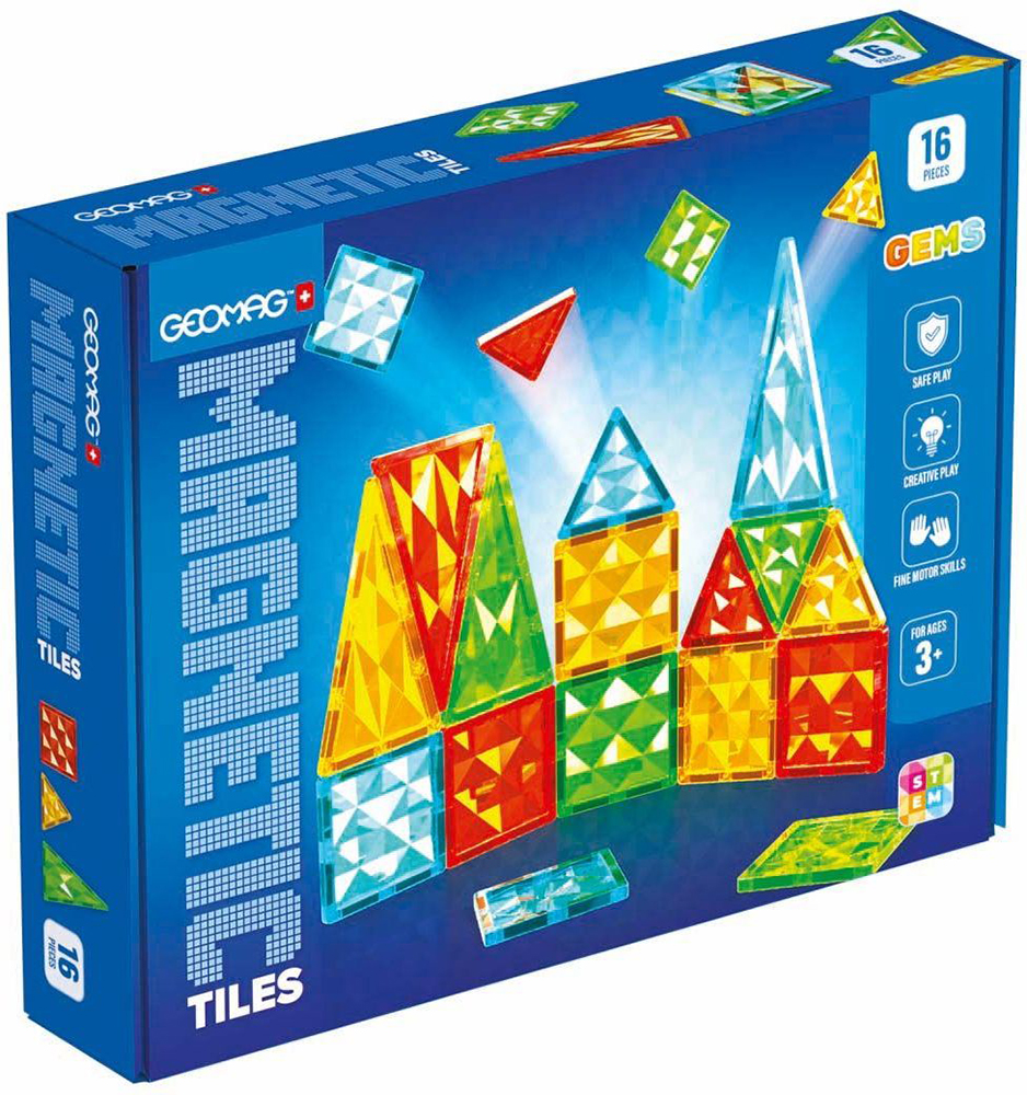 GEOMAG GEOMAG MAGNETIC TILES GEMS 16PCS