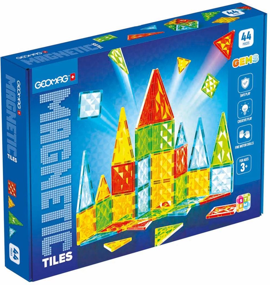 GEOMAG MAGNETIC TILES GEMS 44PCS GEOMAG