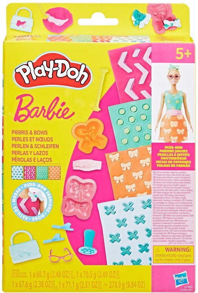 BARBIE DESIGNER PATTERNS PACKS PEARLS AND BOWS HASBRO PLAY-DOH FASHION HASBRO