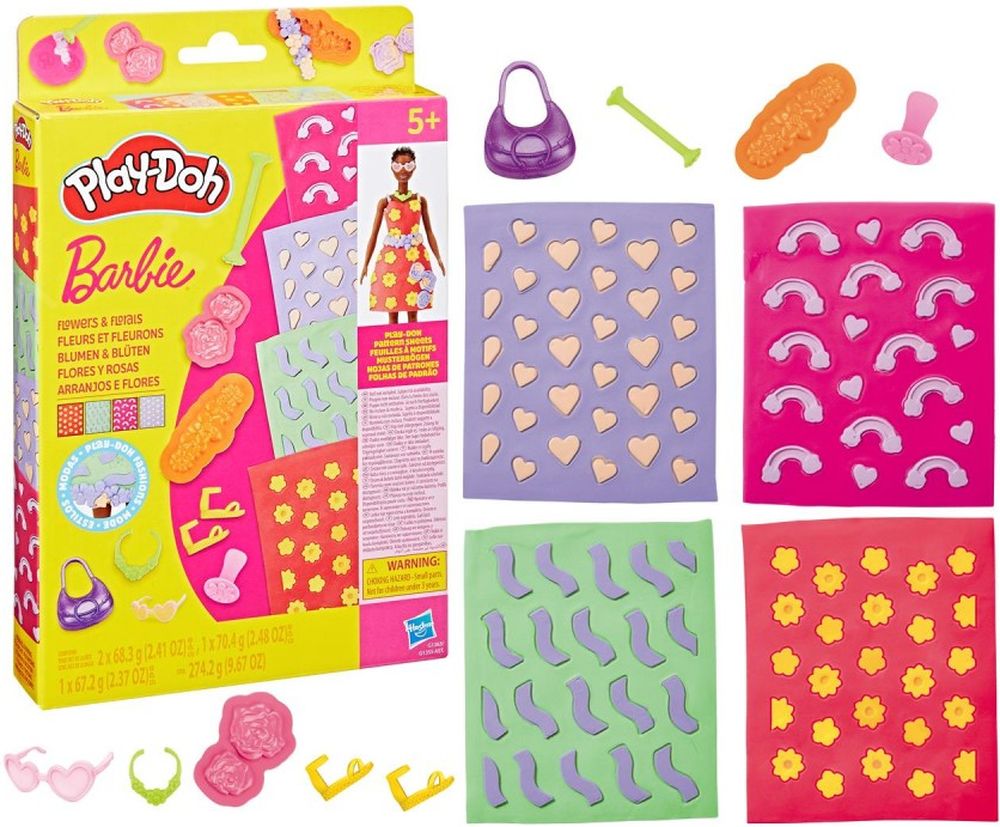 BARBIE DESIGNER PATTERNS PACKS FLOWERS AND FLORALS HASBRO PLAY-DOH FASHION