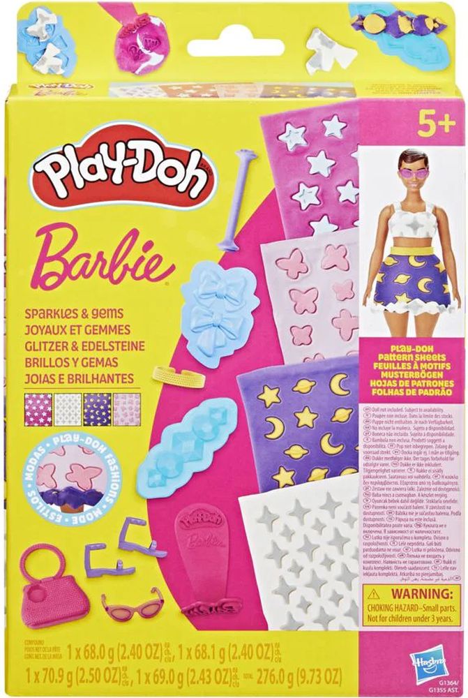 BARBIE DESIGNER PATTERNS PACKS SPARKLES AND GEMS HASBRO PLAY-DOH FASHION
