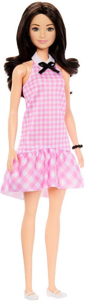 BARBIE: FASHIONISTAS BROWN HAIR WITH PINK PLAID DRESS DOLL MATTEL