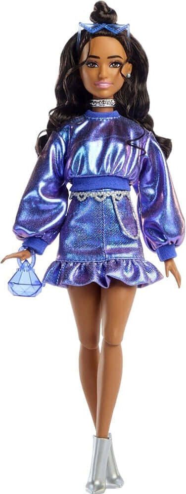 BARBIE: DELUXE STYLE - METALLIC BLUE DRESS WITH BROWN HAIR DOLL