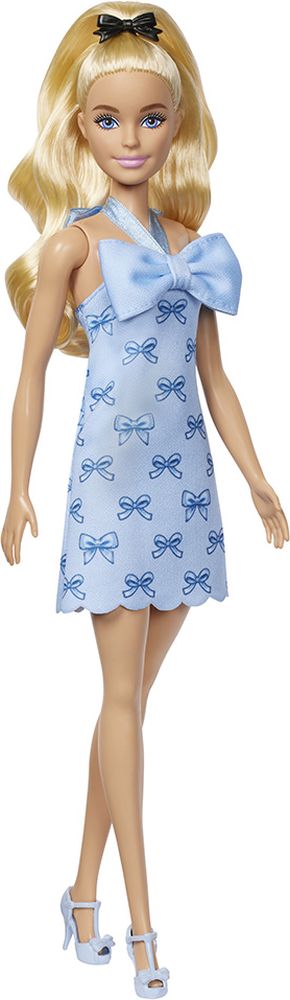BARBIE: BARBIE FASHIONISTAS WAVY BLONDE PONYTAIL WEARING BLUE BOW MATTEL