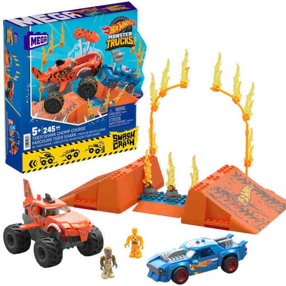 MEGA HOT WHEELS SMASH N CRASH TIGER SHARK MATTEL