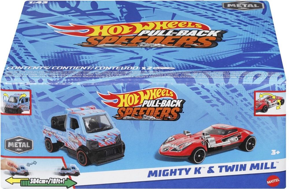 HOT WHEELS: PULL-BACK SPEEDERS MIGHTY K - TWIN MILL MATTEL