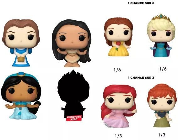 DISNEY PRINCESS PEASANT BELLE VINYL FIGURES FUNKO POP 4-PACK