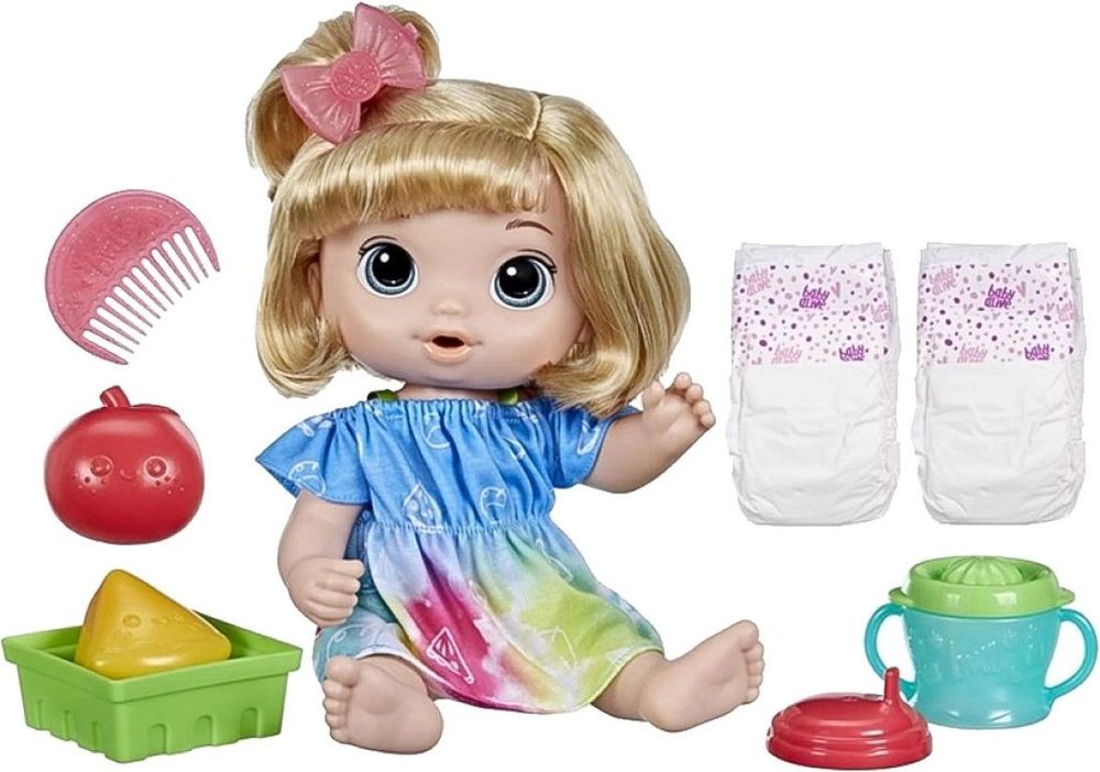 BABY ALIVE FRUITY SIPS APPLE BLONDE HAIR DOLL (F7356) HASBRO