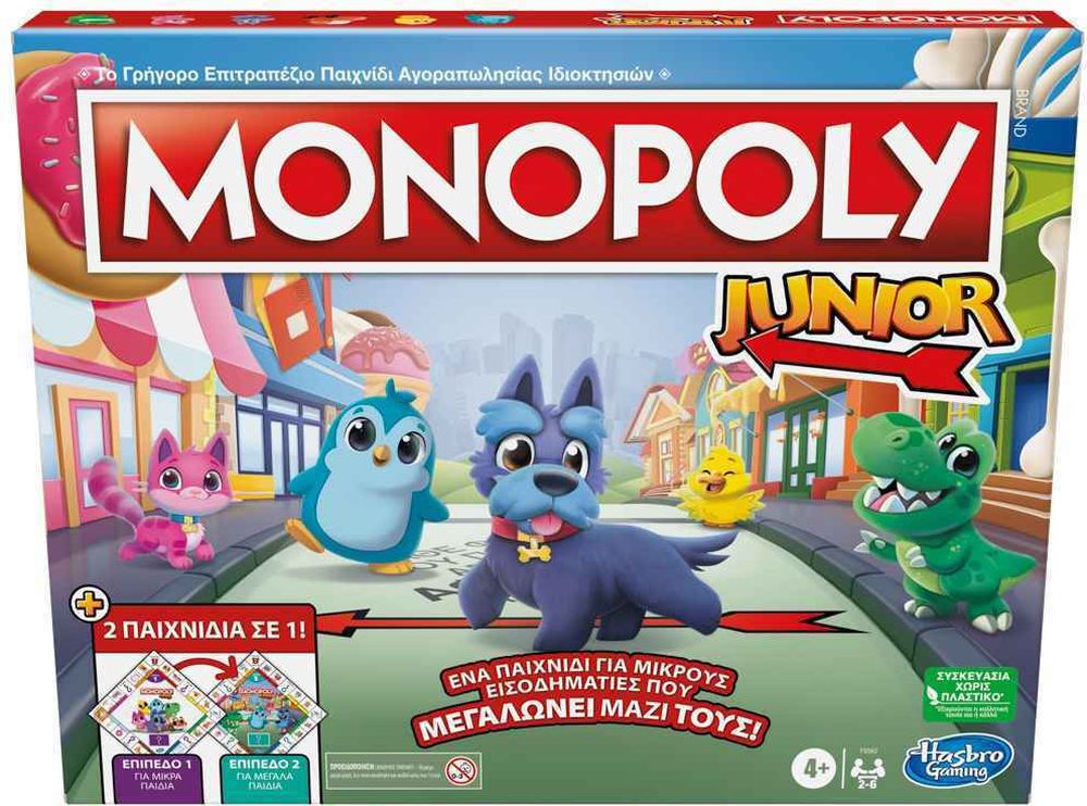 MONOPOLY HASBRO ΕΠΙΤΡΑΠΕΖΙΟ JUNIOR 2 ΠΑΙΧΝΙΔΙΑ ΣΕ 1 (F8562) HASBRO