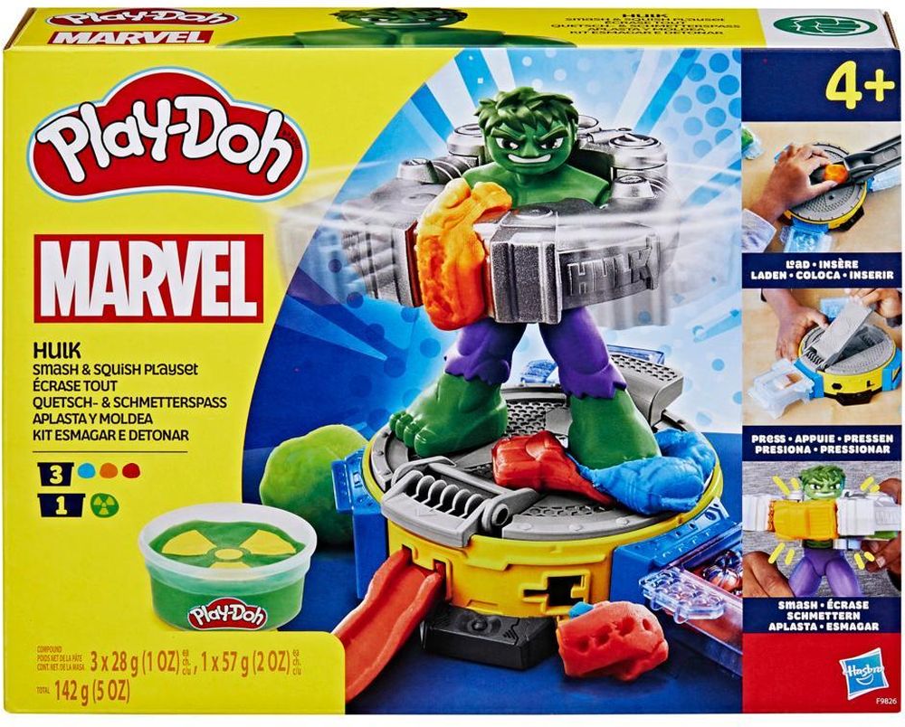 HASBRO PLAY-DOH MARVEL HASBRO HULK SMASH AND SQUISH (F9826)