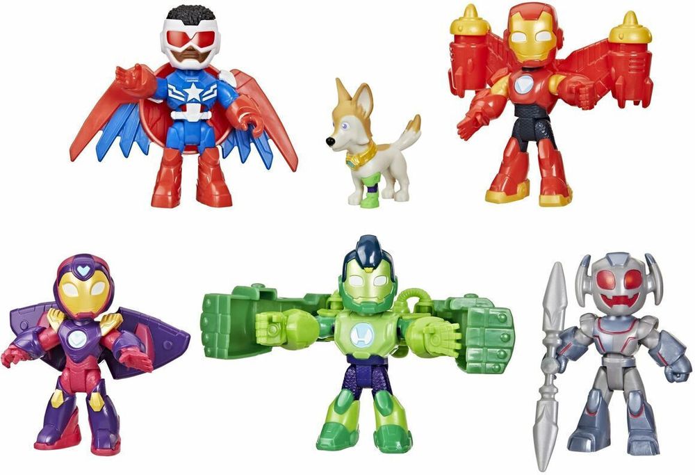 MARVEL HASBRO IRON MAN AND HIS AWESOME FRIENDS ARMORED UP AVENGERS PACK FIGURES (G1255)