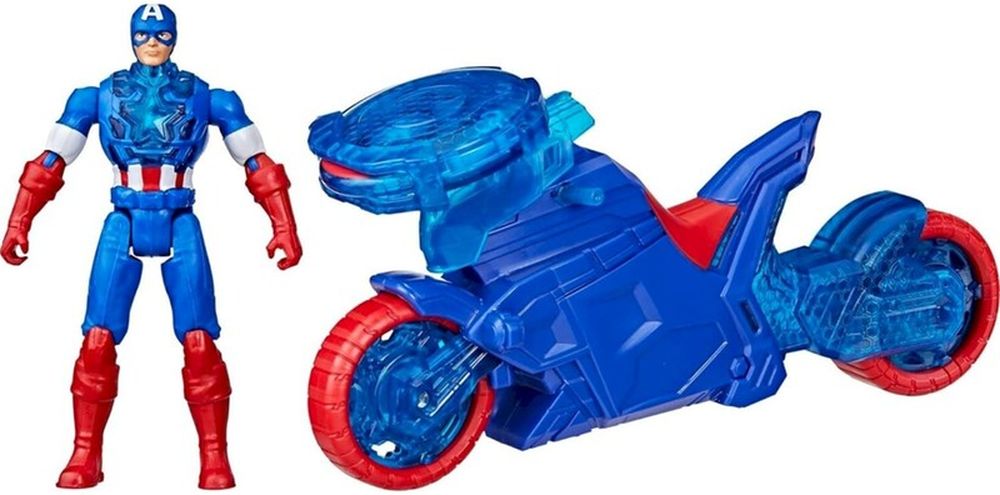 MARVEL HASBRO AVENGERS EPIC WORLD OF ACTION - CAPTAIN AMERICA SHIELD-SHOT CYCLE VEHICLE 4 FIGURE HASBRO