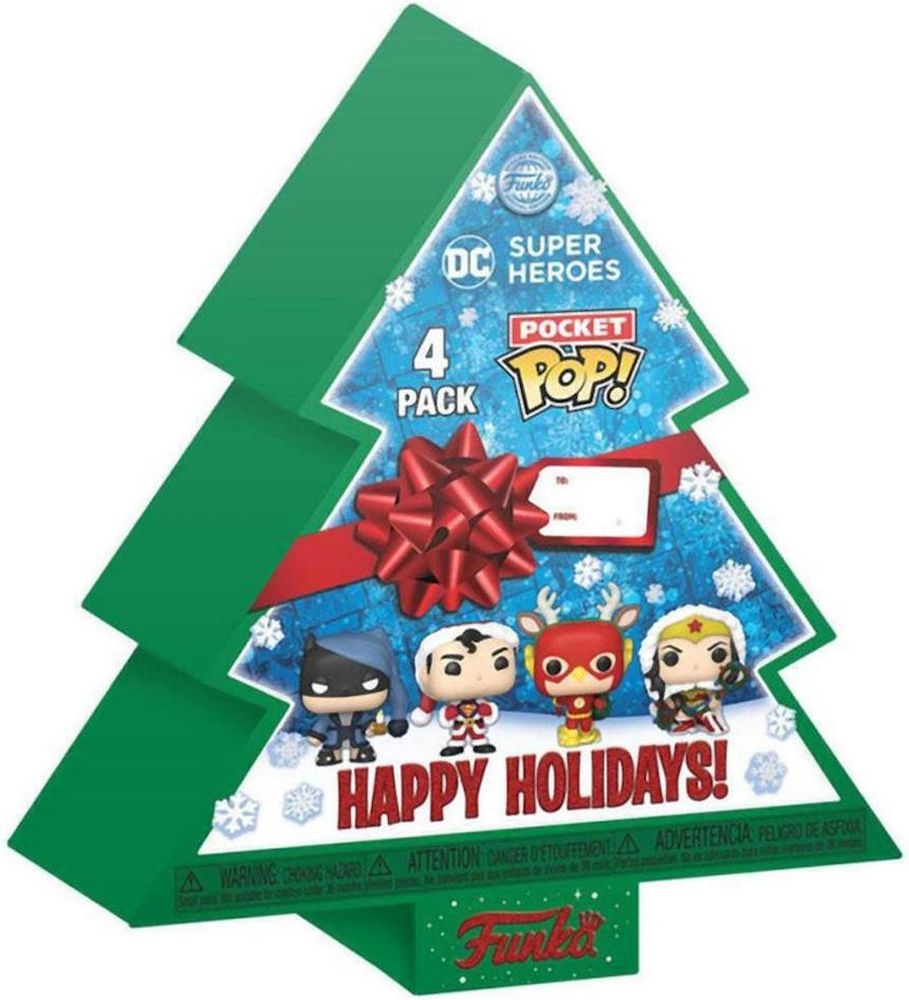 FUNKO POCKET POP! 4-PACK MARVEL - HAPPY HOLIDAYS TREE BOX VINYL FIGURES KEYCHAIN