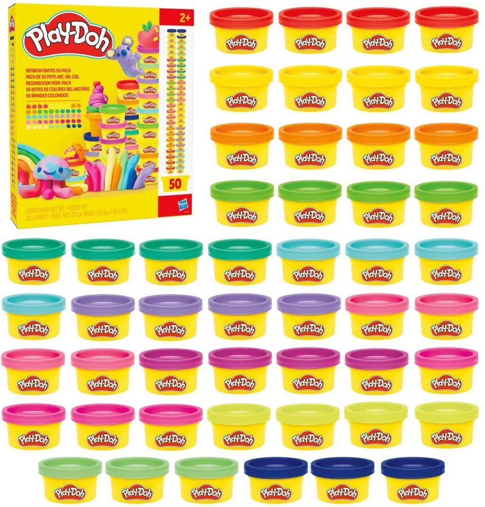 DOH - MORE SUPER RAINBOW FAVORS 50 PACK HASBRO PLAY-DOH (G1761)