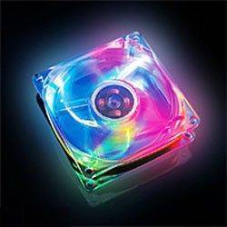 AKASA AK-170CC-4RAS 80MM CRYSTAL CLEAR FAN WITH 4 COLOR LEDS