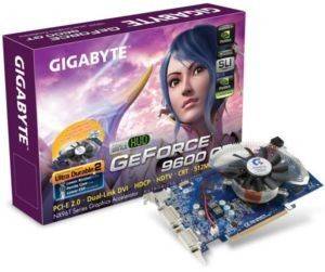 GIGABYTE GEFORCE 9600GT CUDA GV-NX96T512H 512MB PCI-E RETAIL
