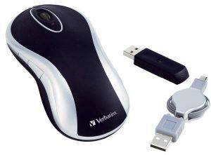 VERBATIM WIRELESS LASER DESKTOP MOUSE BLACK SILVER