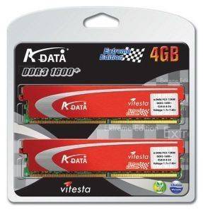 ADATA 4GB (2X2GB) DDR3 PC3-12800 PLUS SERIES 1600MHZ DUAL CHANNEL KIT