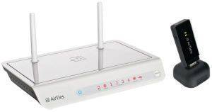 AIRTIES AIR5450 300MBPS WIRELESS ADSL2+ 4 PORT ROUTER + AIR2410 300MBPS WIRELESS USB ADAPTER