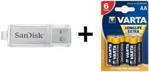 SANDISK USB MICRO SKIN 8GB + 6AA VARTA