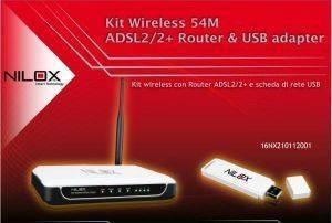 NILOX KIT WIRELESS 54M ADSL2/2+ ROUTER + USB ADAPTER
