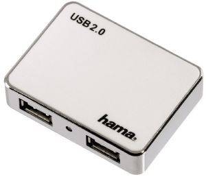 HAMA 54108 USB 2.0 HUB 1:4 IVORY/CHROME BUS POWERED