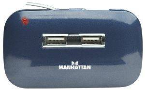 MANHATTAN 161039 HI-SPEED USB 2.0 ULTRA HUB BLUE